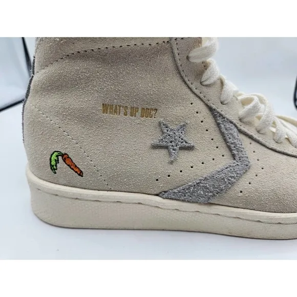 Converse‎ x Bugs Bunny Pro Leather High Top Mens 6 Womens 7.5 Gray Orange