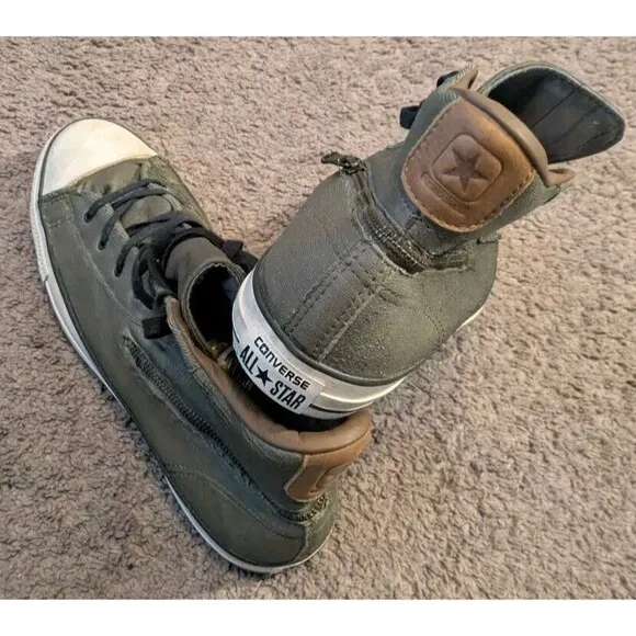 Converse X John Varvatos High Top Green Zipper Sneakers 145380C Men's 11