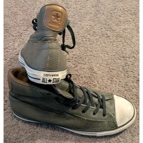 Converse X John Varvatos High Top Green Zipper Sneakers 145380C Men's 11
