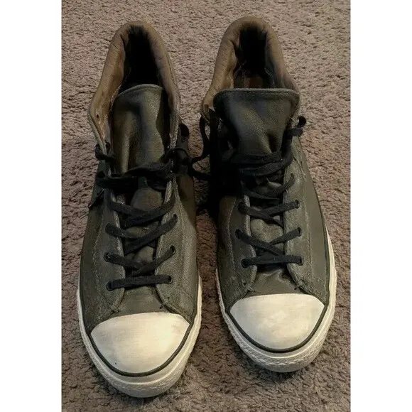 Converse X John Varvatos High Top Green Zipper Sneakers 145380C Men's 11