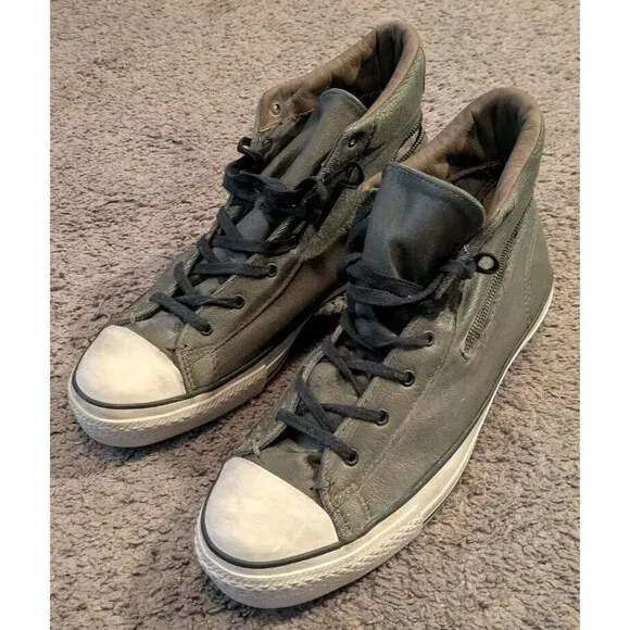 Converse X John Varvatos High Top Green Zipper Sneakers 145380C Men's 11