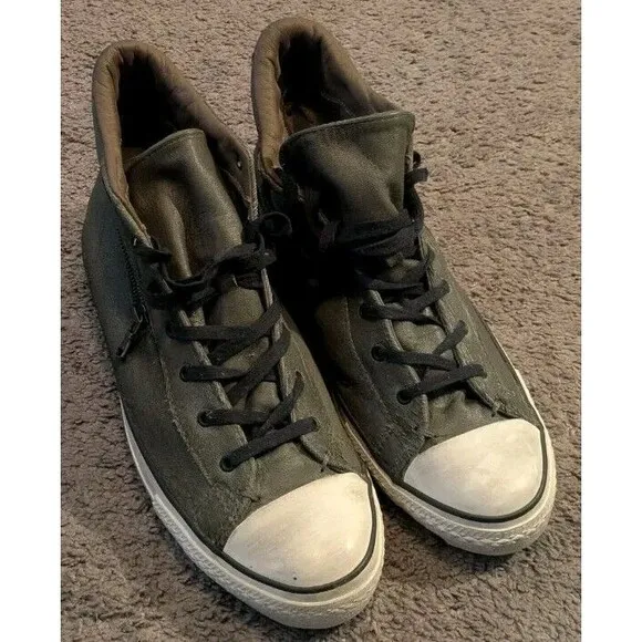 Converse X John Varvatos High Top Green Zipper Sneakers 145380C Men's 11