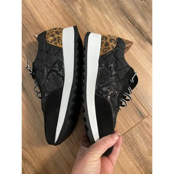 Cordani Lizzie Sneaker Women's 10 Black Lace Up Low Top Sneaker S22