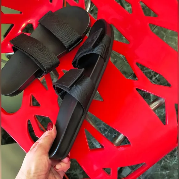 COS sandals new genuine leather Textile Straps Sz us 10 Fits Women 11-11.5 NoBox