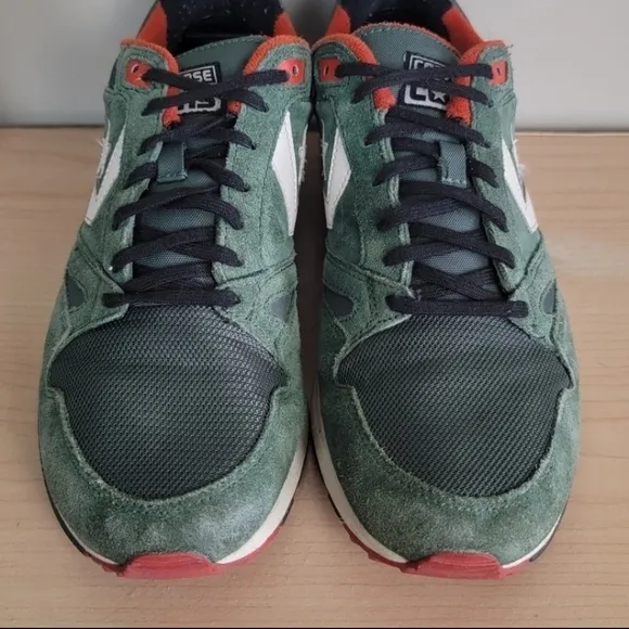 CTAS 9.5 Retro Cons Suede Lace Up Green Low Top Running Sneakers Shoes Converse