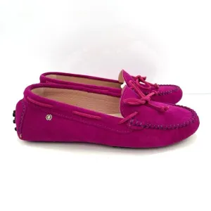 Cuple Norway women’s fushia suede driver loafers shoes