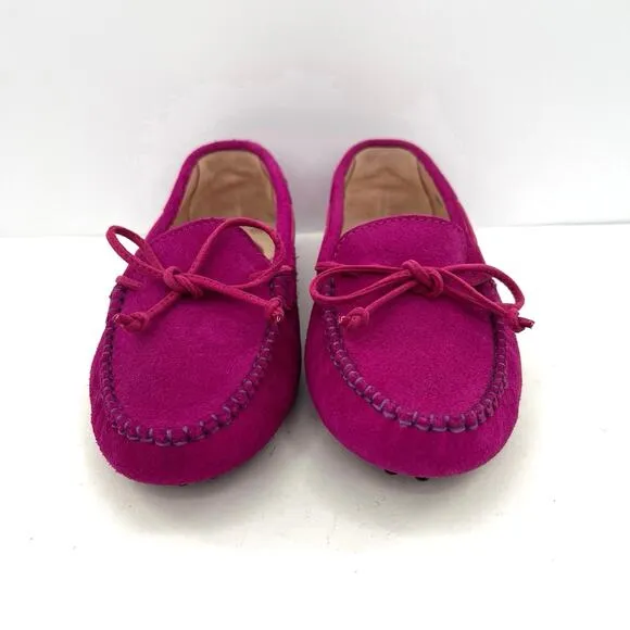 Cuple Norway women’s fushia suede driver loafers shoes