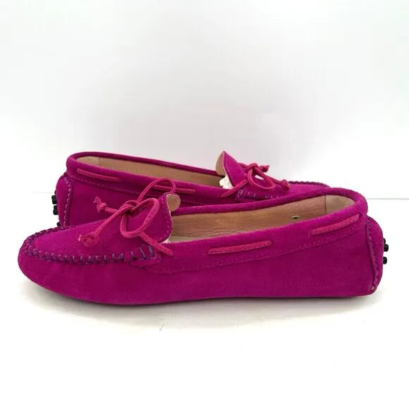 Cuple Norway women’s fushia suede driver loafers shoes