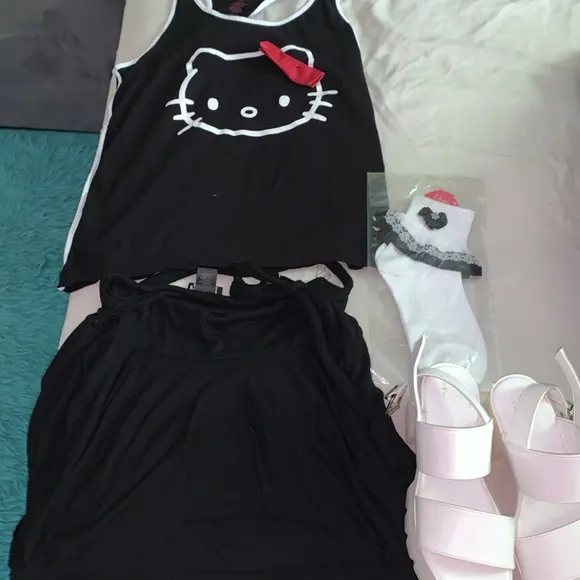 Cutest alfit I put together top, skirt, socks, shoes