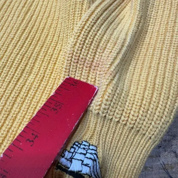 Cutty Sark Classics Yellow Cotton Ribbed Sweater Vintage Nautical‎ Sailing L