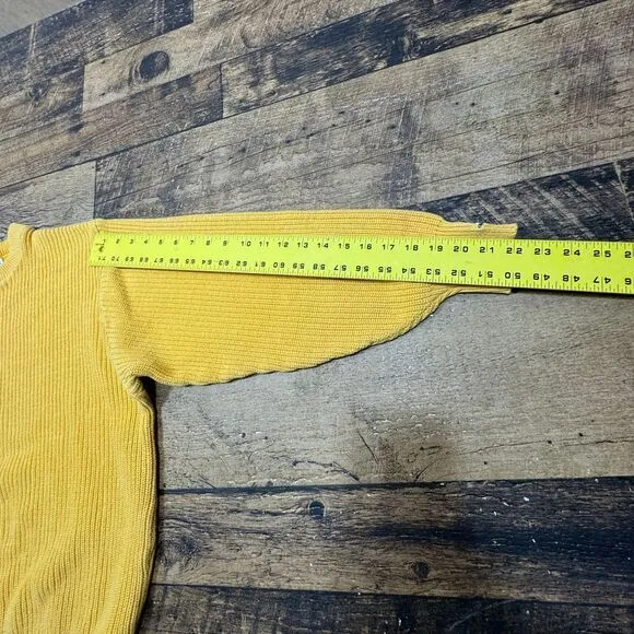 Cutty Sark Classics Yellow Cotton Ribbed Sweater Vintage Nautical‎ Sailing L