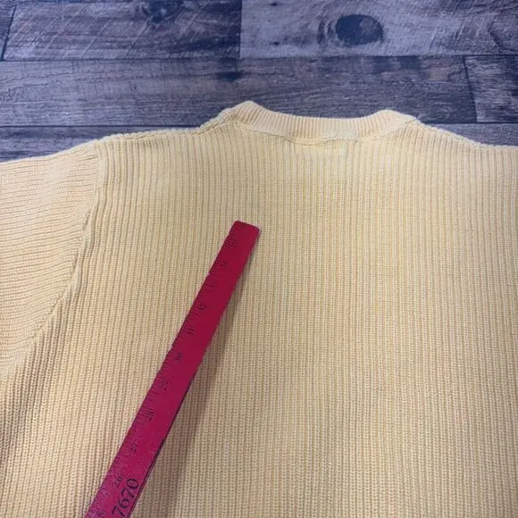 Cutty Sark Classics Yellow Cotton Ribbed Sweater Vintage Nautical‎ Sailing L