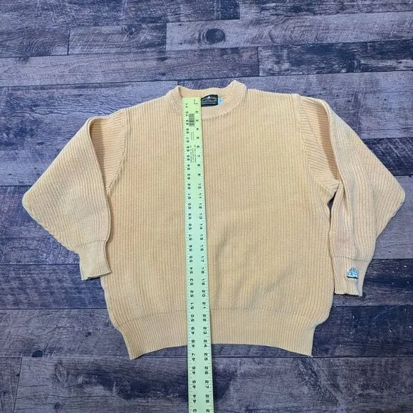 Cutty Sark Classics Yellow Cotton Ribbed Sweater Vintage Nautical‎ Sailing L