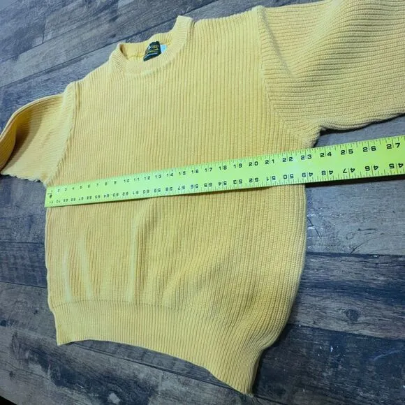 Cutty Sark Classics Yellow Cotton Ribbed Sweater Vintage Nautical‎ Sailing L