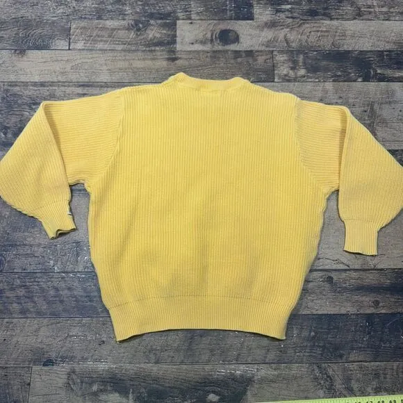 Cutty Sark Classics Yellow Cotton Ribbed Sweater Vintage Nautical‎ Sailing L