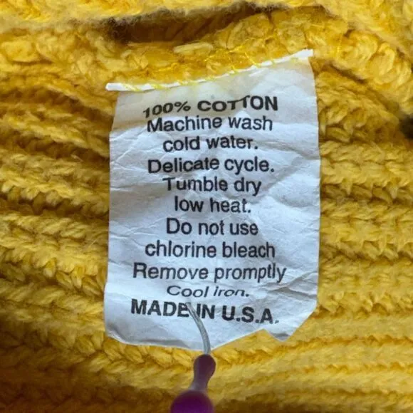 Cutty Sark Classics Yellow Cotton Ribbed Sweater Vintage Nautical‎ Sailing L
