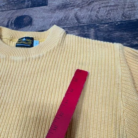 Cutty Sark Classics Yellow Cotton Ribbed Sweater Vintage Nautical‎ Sailing L
