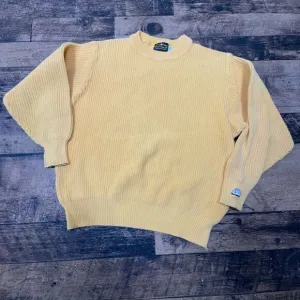 Cutty Sark Classics Yellow Cotton Ribbed Sweater Vintage Nautical‎ Sailing L