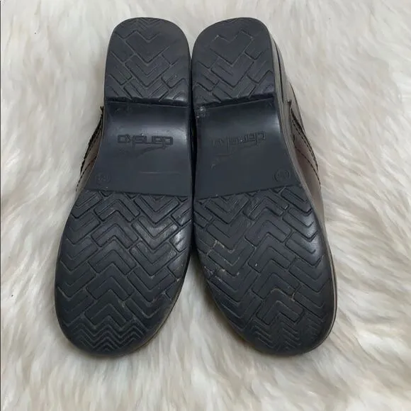 Dansko Brown Leather Clogs Sz 38/7.5-8