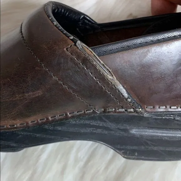Dansko Brown Leather Clogs Sz 38/7.5-8