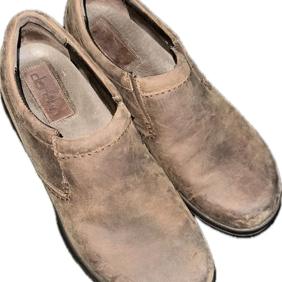Dansko Men's Brown Leather Slip-On Shoes Size 46EU or 12 1/2US Preowned