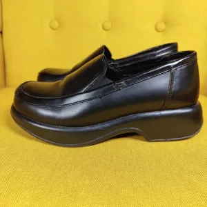 Dansko Patent Leather 90s Vintage Platform Chunky Loafer Mule Clog SlipOn 7.5-8