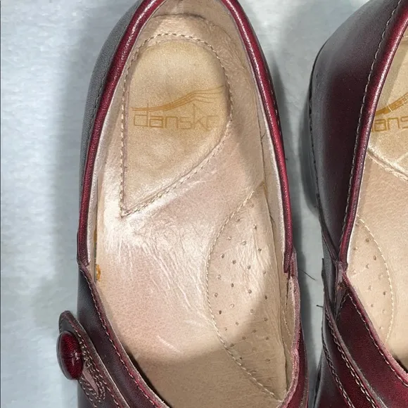 Dansko Red Mules with Glossy Leather Finish