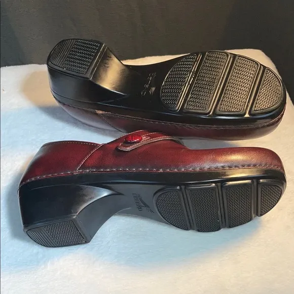 Dansko Red Mules with Glossy Leather Finish