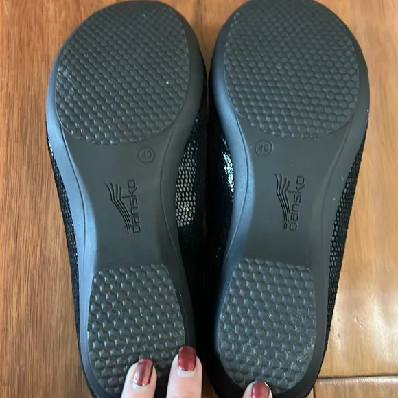 Dansko Shoes Black Shimmer Size 40 US 10 Loafer Slip Ons