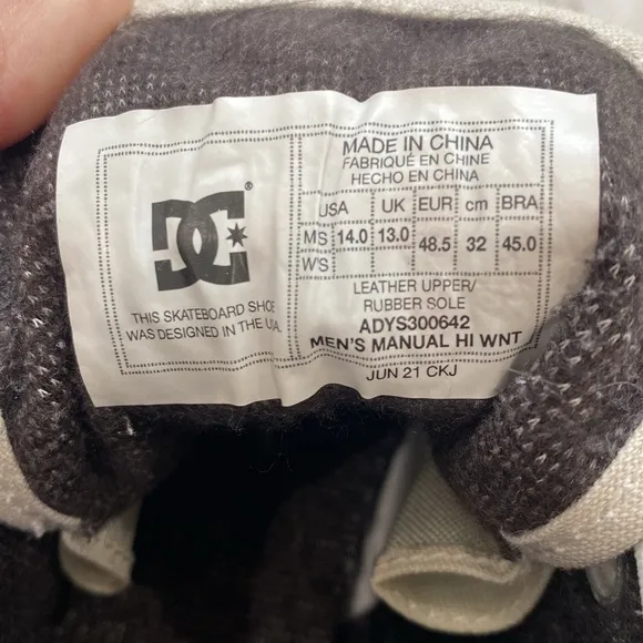 DC Shoes Manual Hi High Top Winterized Skateboarding Shoe