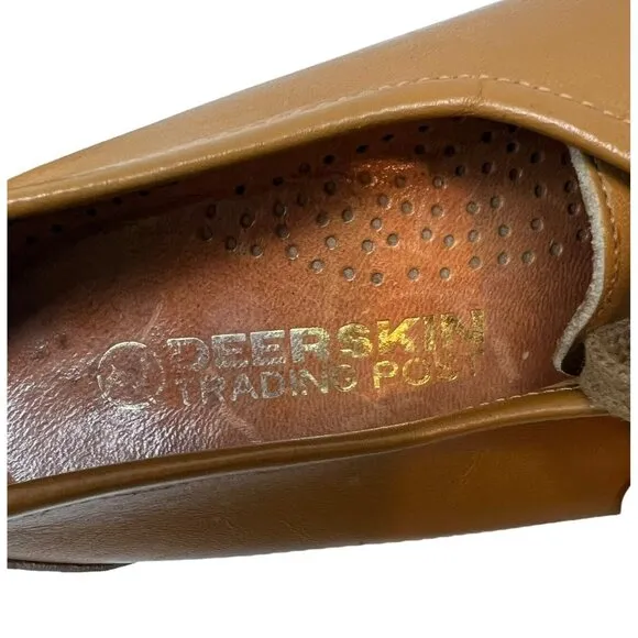 Deerskin Trading Post Women's 7.5 Vintage Brown Leather Shoes Lace Up Loafers