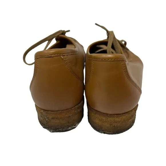 Deerskin Trading Post Women's 7.5 Vintage Brown Leather Shoes Lace Up Loafers