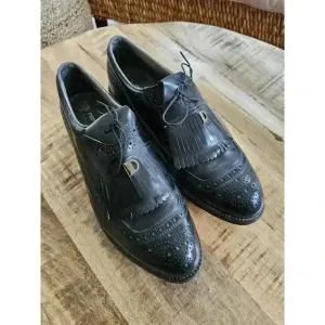 Dexter Leather Vintage Black Golf Shoes Large Spikes Men's Size 10D Made in USA