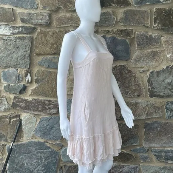 Diane Von Furstenberg 'Danette' Cream Drop Waist Tiered Ruffle Hem Dress Size 8