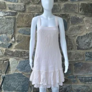 Diane Von Furstenberg 'Danette' Cream Drop Waist Tiered Ruffle Hem Dress Size 8