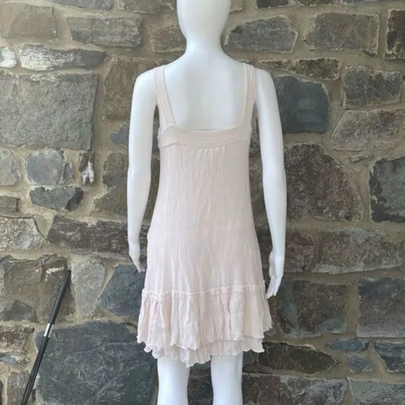 Diane Von Furstenberg 'Danette' Cream Drop Waist Tiered Ruffle Hem Dress Size 8
