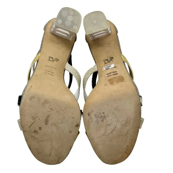 Diane von Furstenberg Ibiza Lucite Clear Heeled Sandals
