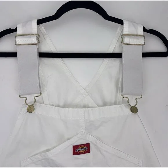 Dickies Men’s White Bib Overalls 32x32 Workwear Canvas Streetwear Skater EUC