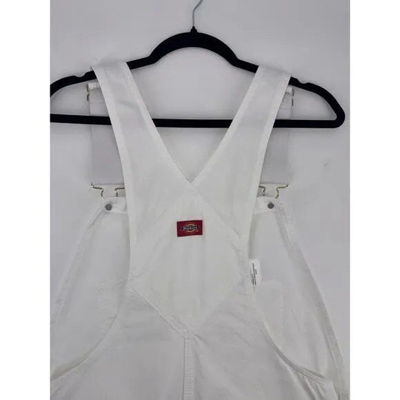 Dickies Men’s White Bib Overalls 32x32 Workwear Canvas Streetwear Skater EUC