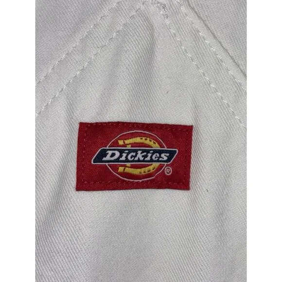 Dickies Men’s White Bib Overalls 32x32 Workwear Canvas Streetwear Skater EUC