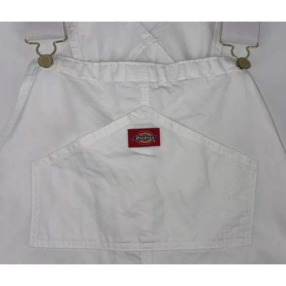 Dickies Men’s White Bib Overalls 32x32 Workwear Canvas Streetwear Skater EUC
