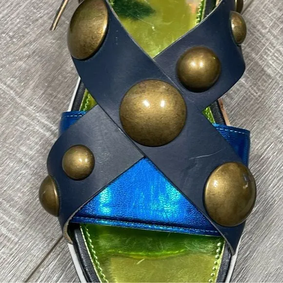 DIESEL Sandals Criss cross Chunky Studs Size 37 US7 Navy