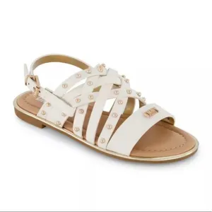 DKNY Girls Cassie Laser White Straps Sandals/Sz:5/NWT