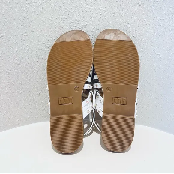 DKNY Girls Cassie Laser White Straps Sandals/Sz:5/NWT