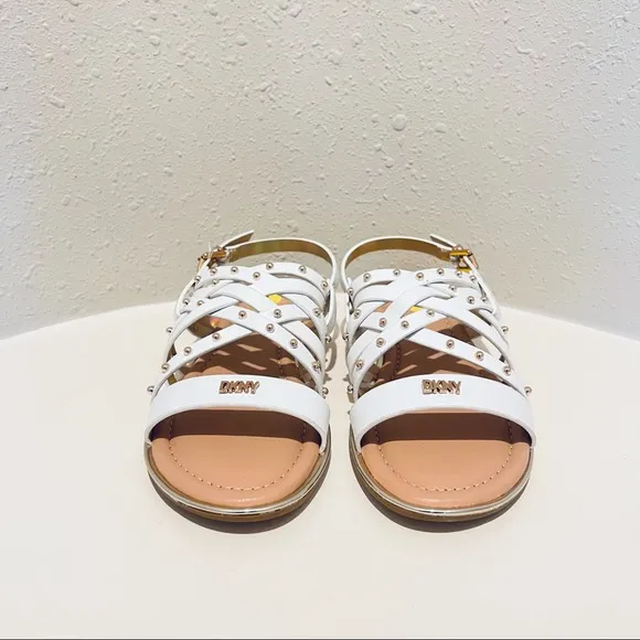 DKNY Girls Cassie Laser White Straps Sandals/Sz:5/NWT