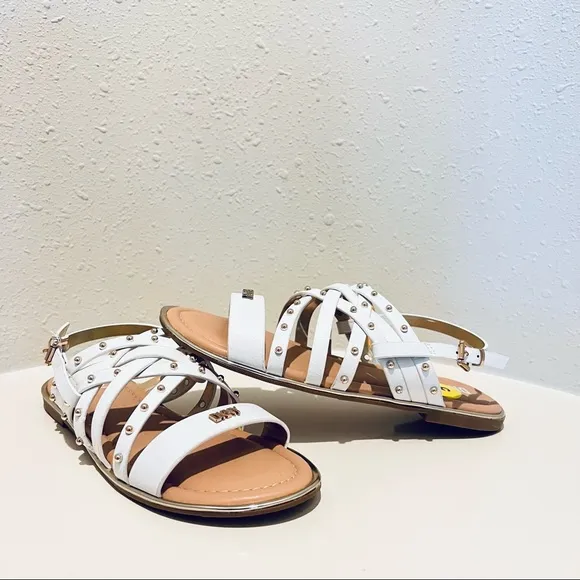 DKNY Girls Cassie Laser White Straps Sandals/Sz:5/NWT