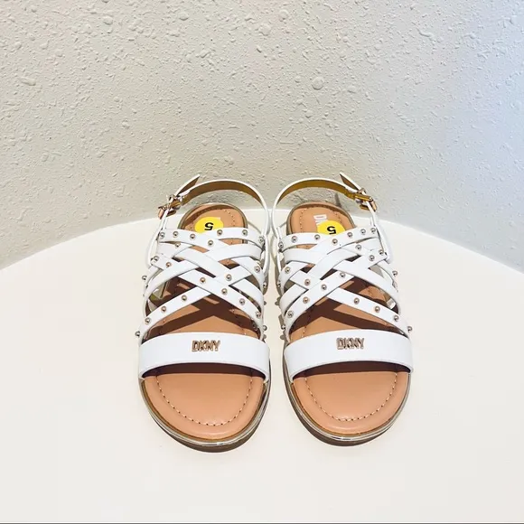 DKNY Girls Cassie Laser White Straps Sandals/Sz:5/NWT