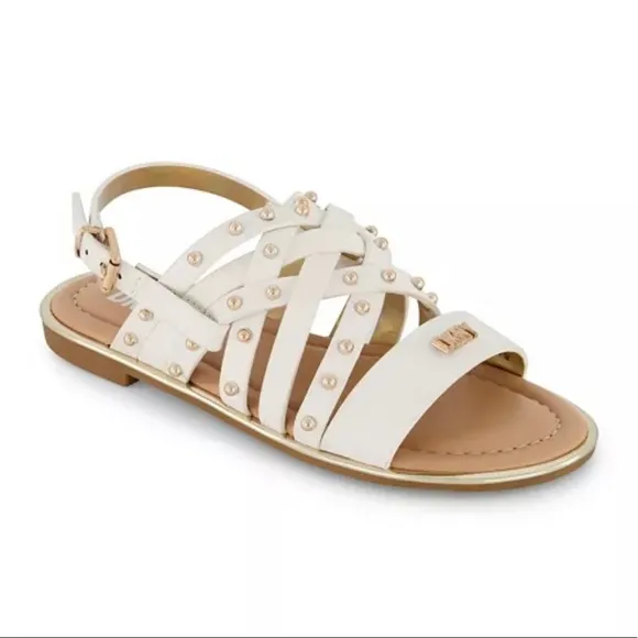 DKNY Girls Cassie Laser White Straps Sandals/Sz:5/NWT