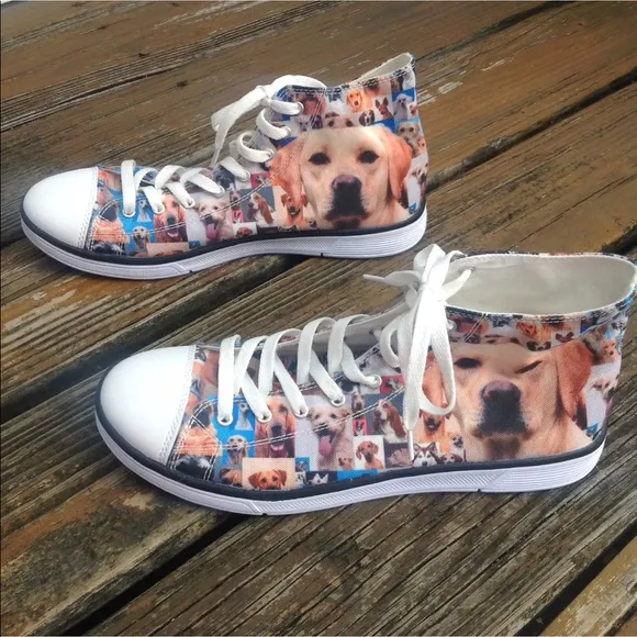Dog High Hi Tops EUR 43 Sneakers Shoes Poodle Beagle Husky Dachshund Golden Lab