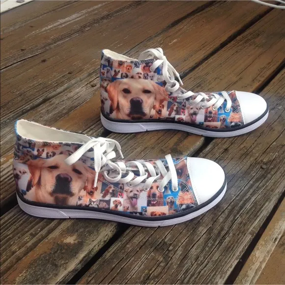 Dog High Hi Tops EUR 43 Sneakers Shoes Poodle Beagle Husky Dachshund Golden Lab